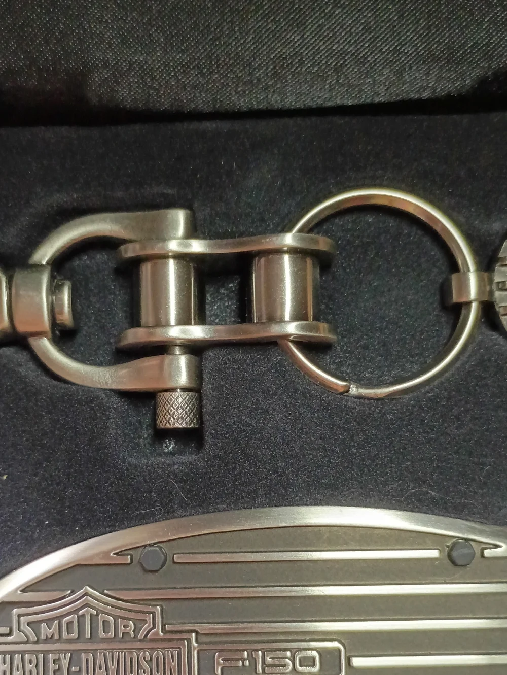 Harley-Davidson Motorcycles/Ford F-150 Dash Emblem and Keychain Set