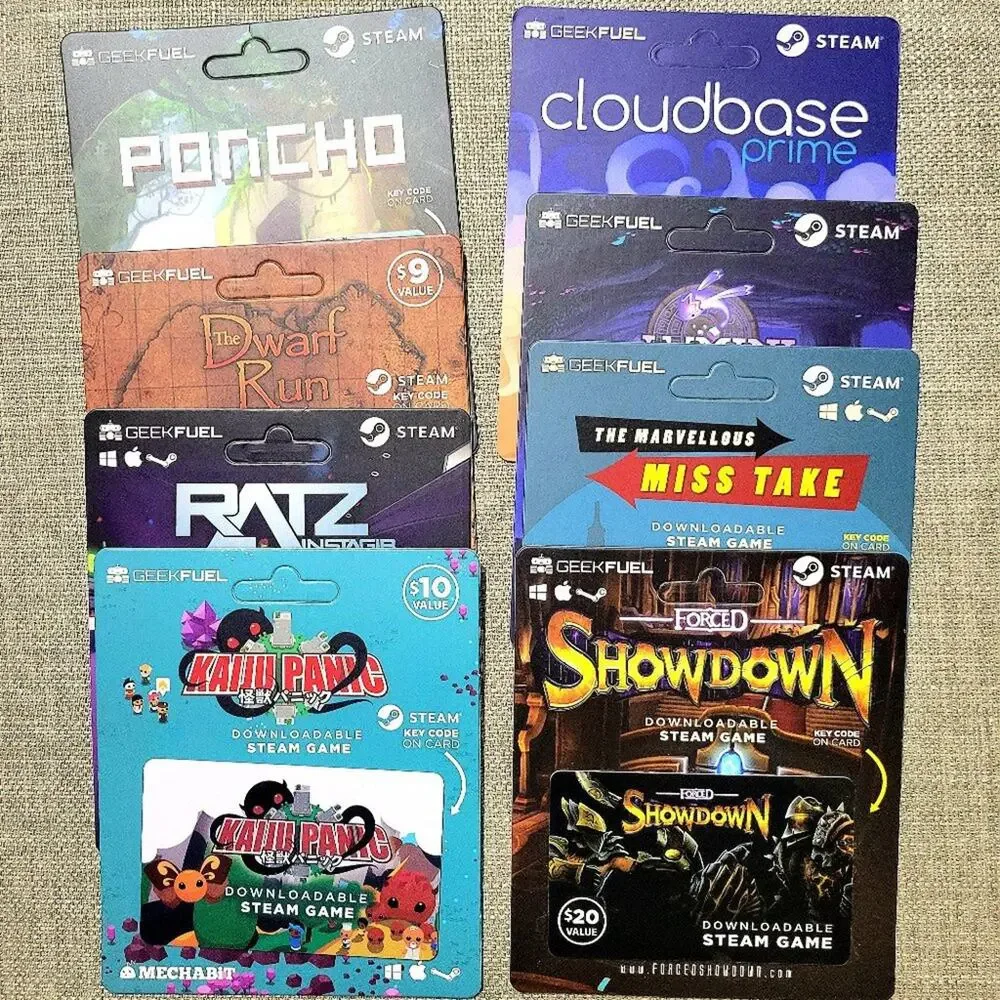 8 Video Games $100 in New unused Steam Games