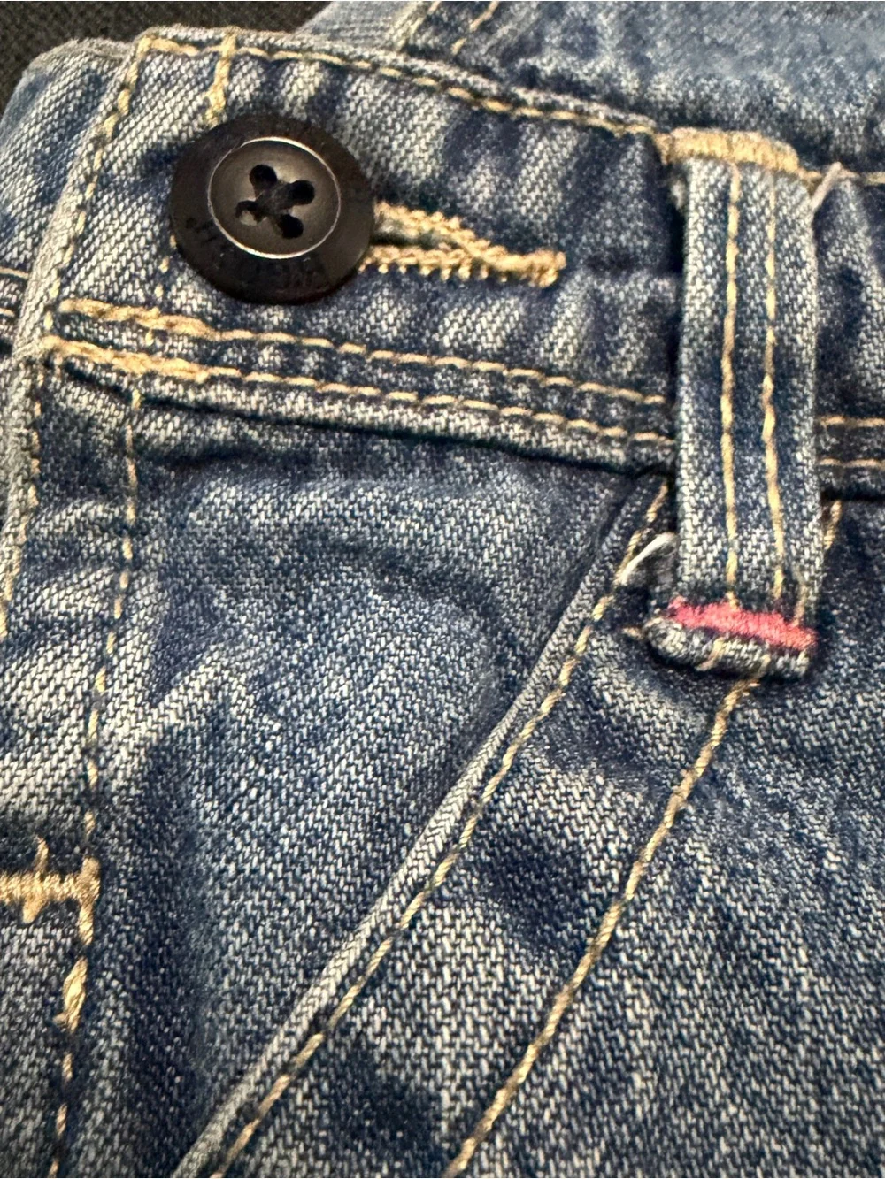 OshKosh B'gosh Girl Denim Overalls with Pink Contrast Stitching Sz 12M Rare