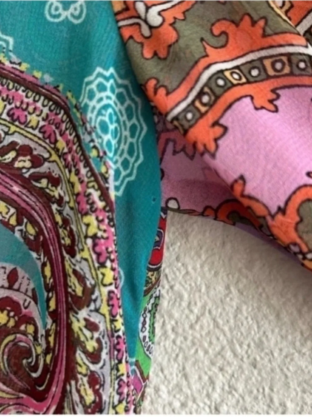 Zara Sheer Paisley Printed Ruffle Blouse