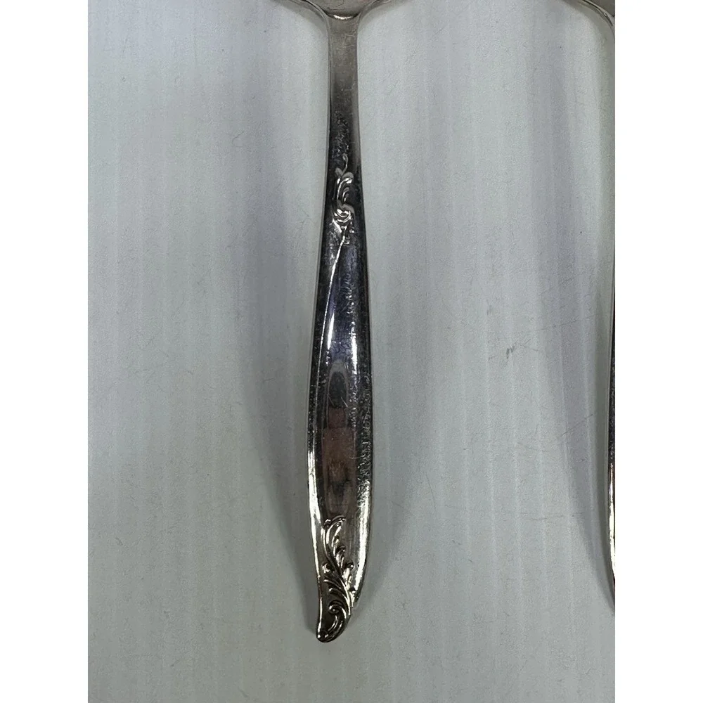 Vintage HOLMES & EDWARDS Deep Silver Serving Spoon & Fork 9 in Flatware