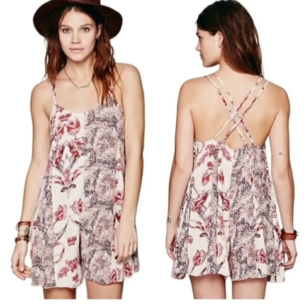 Free People Isabella romper mixed print