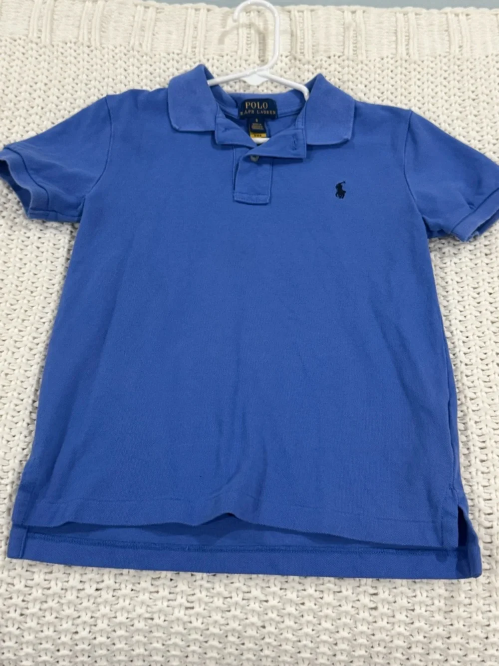 Ralph Lauren Boys Royal Blue Polo Shirt with Navy Pony