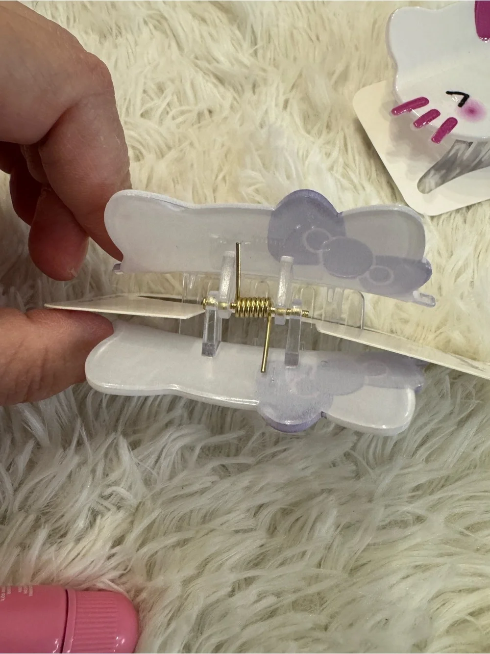 Cute Hello Kitty Hair Clip claw Set of 2 Pink and Purple