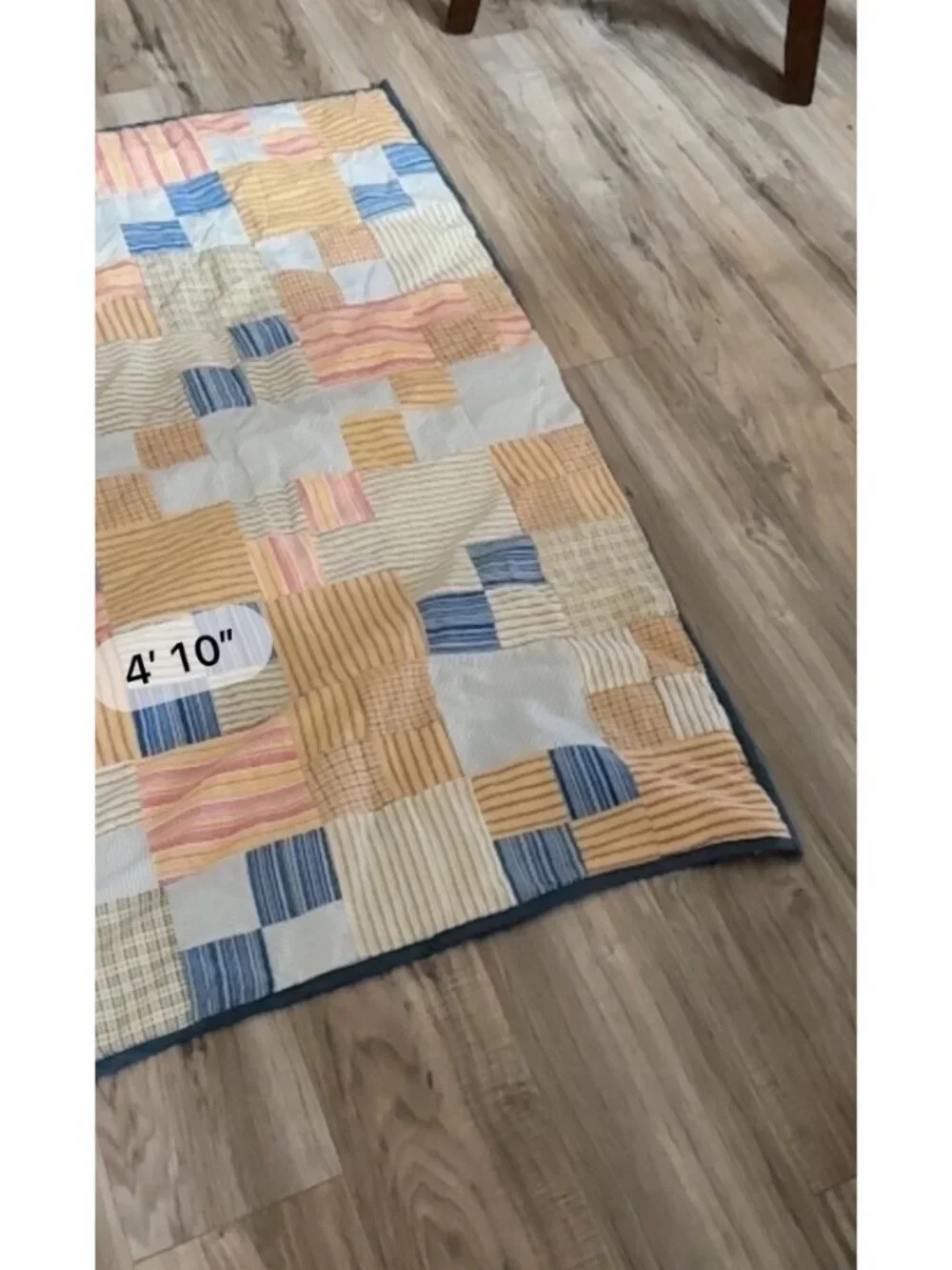 Vintage Striped Patchwork Cotton Quilt Throw Blanket Wheelchair Rustic Farmhouse