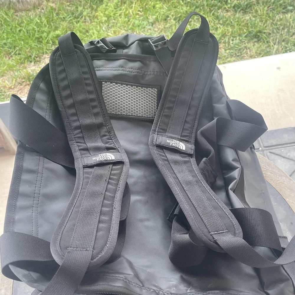 The North Face Black Duffel Bag with White Logo