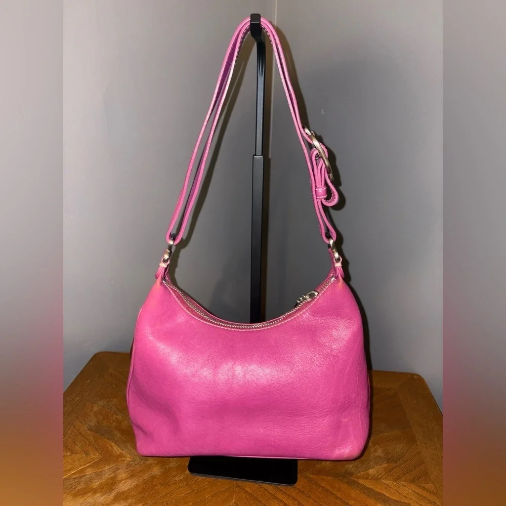 Cole Haan Vintage Hobo Style plum Leather Shoulder Bag in EUC