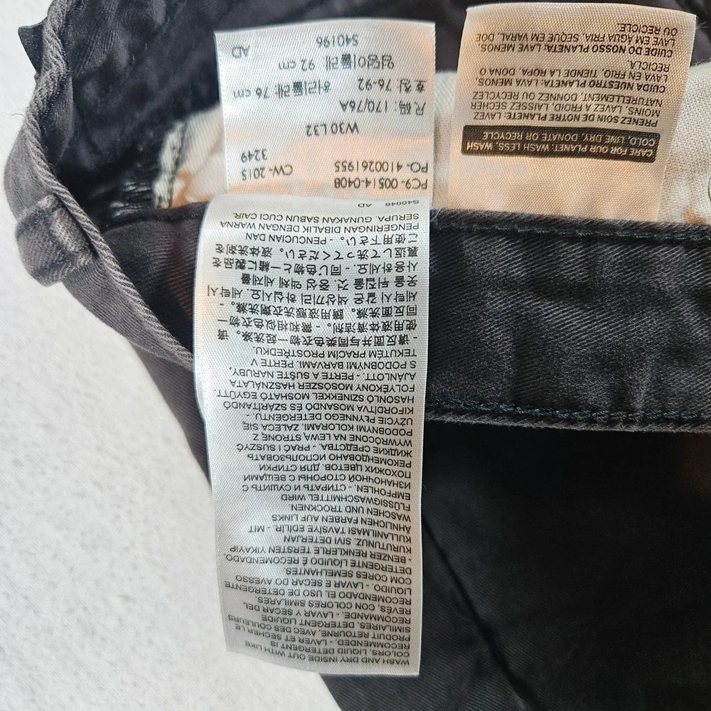 Levi's 514 Straight Fit Jeans Mens 30x32 Black Faded Denim Pants