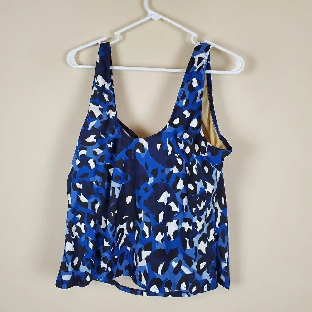 Swimsuits For All Shore Club Printed Tankini Top Size 20