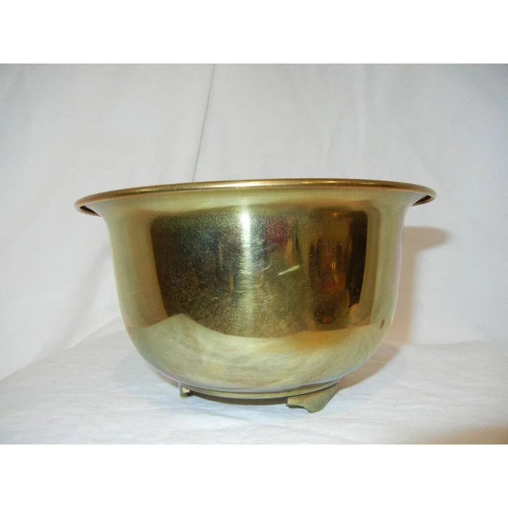 Brass Bowl Vintage Mid‎ Century table piece centerpiece planter catchall