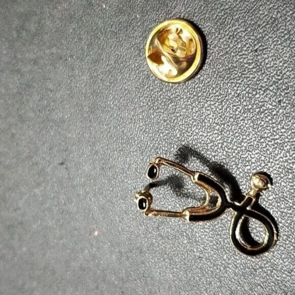 Gold tone stethoscope pin