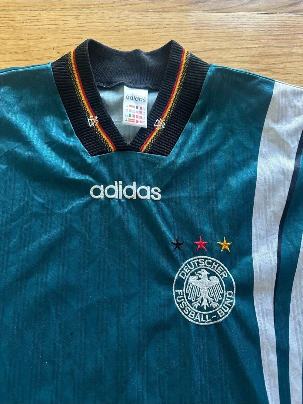 VINTAGE ADIDAS GERMANY 1996-1998 AWAY FOOTBALL SOCCER JERSEY  RETRO  MEN’S  XXL