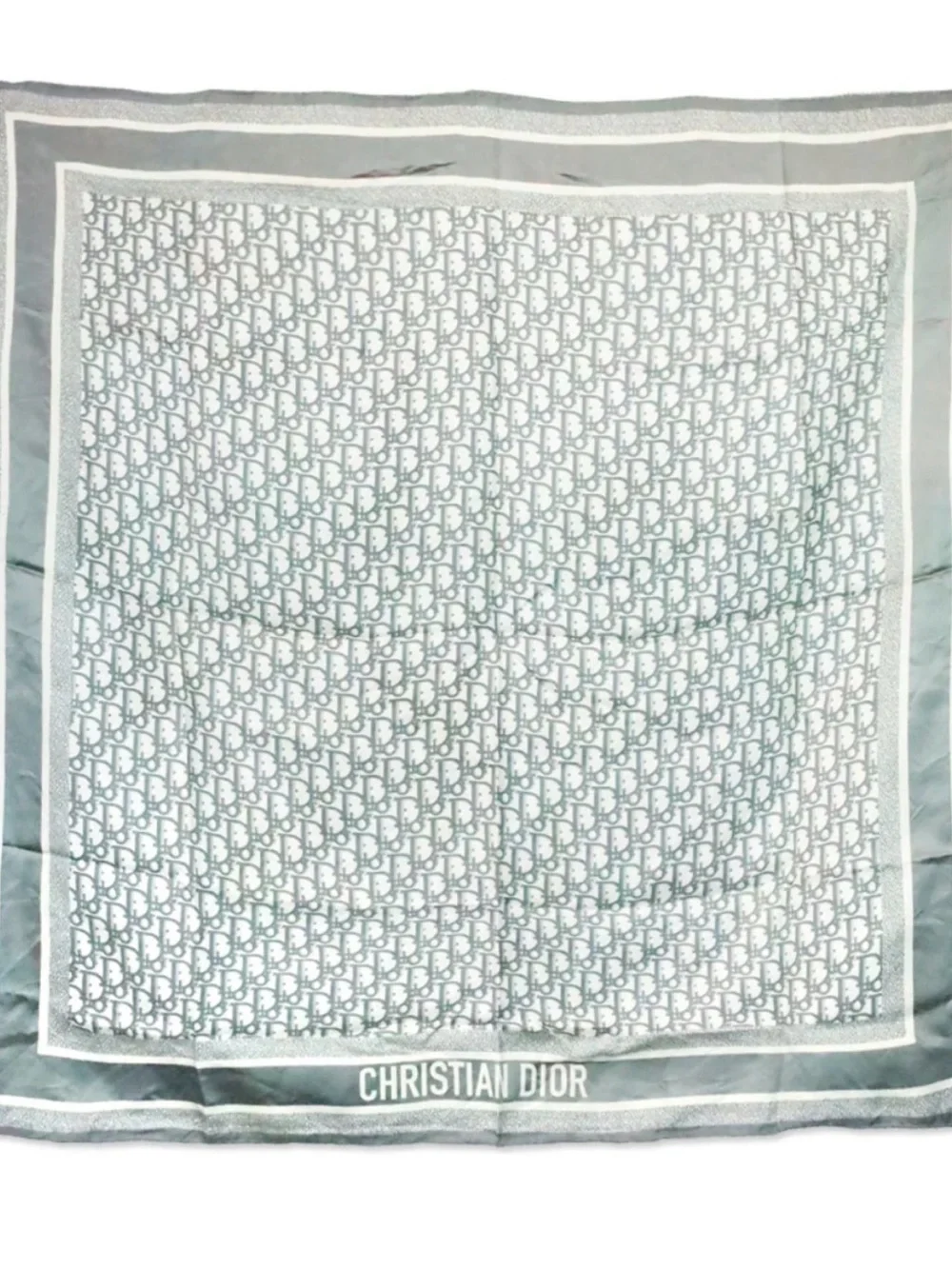 Dior White and Gray Monogram Scarf