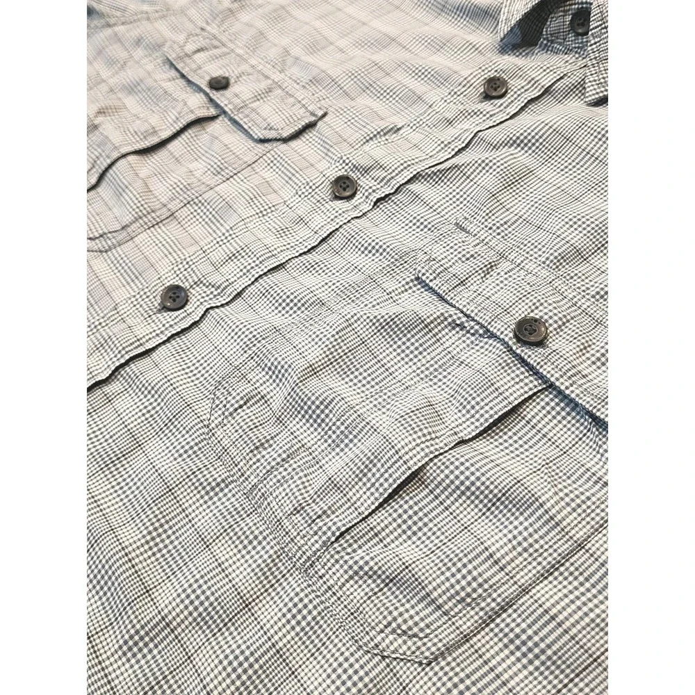 The North Face, Men's, Blue Plaid, Short Sleeve, Button Up Shirt, Size XL