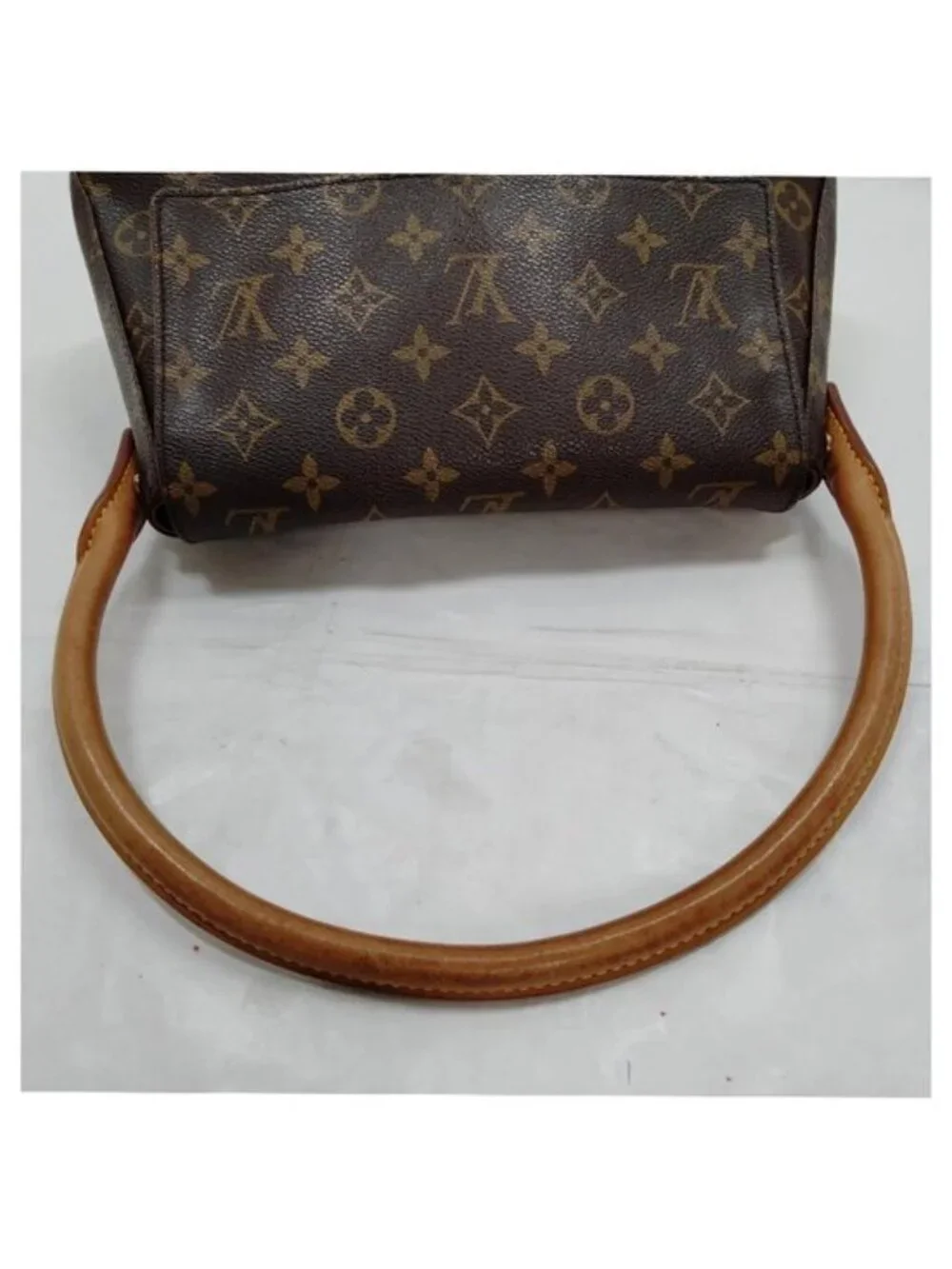 Authentic Louis Vuitton Monogram Looping PM Shoulder Bag Brown Canvas Leather LV