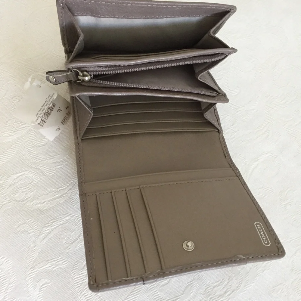 Coach gray fold wallet
