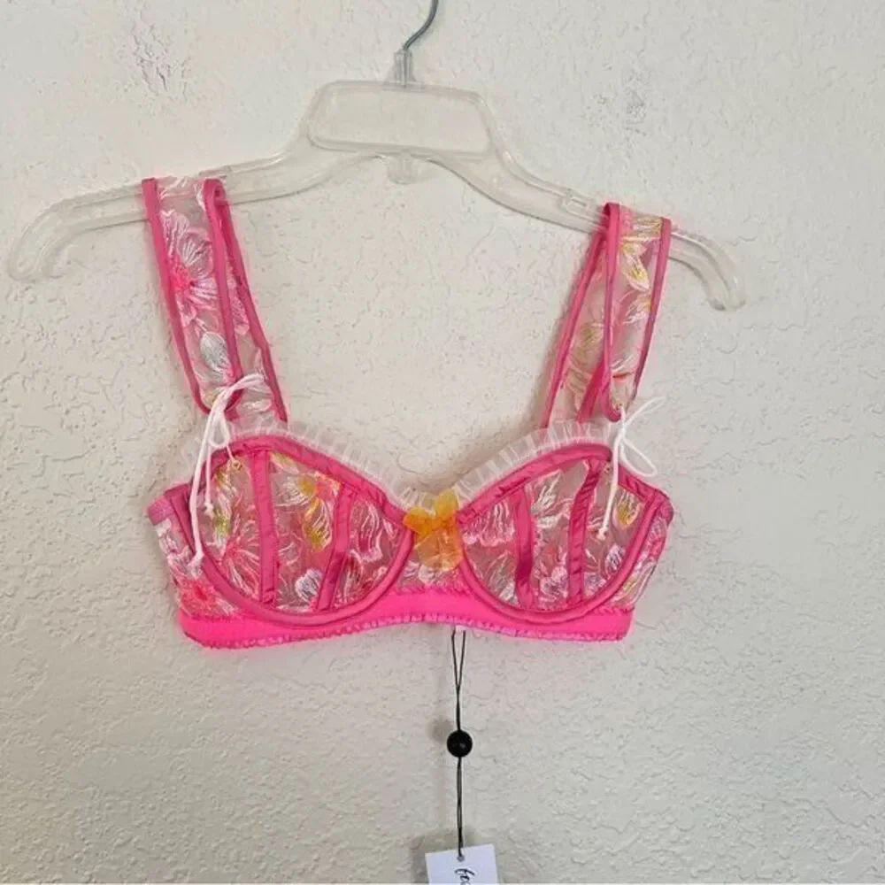 For Love & Lemons Electric Fields Pink Embroidery