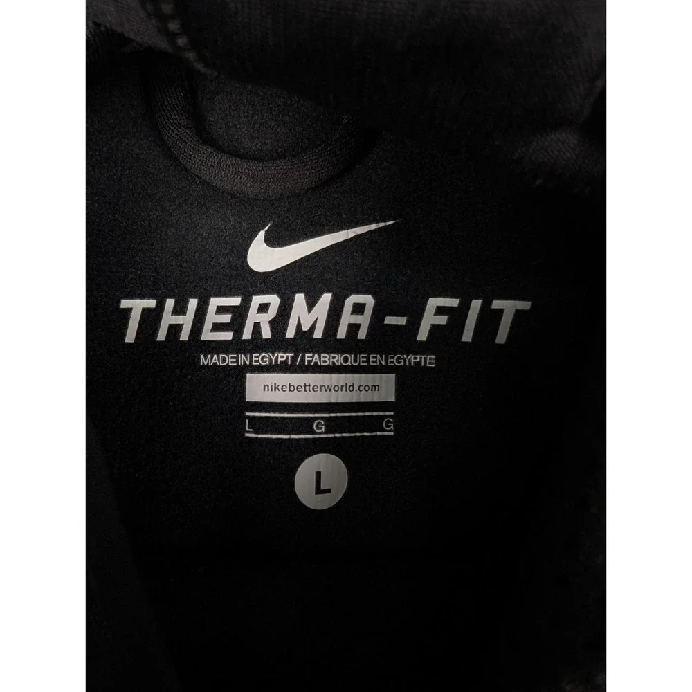 Nike Therma-Fit Hoodie Men's L Black Gray Pullover Training Sweatshirt‎