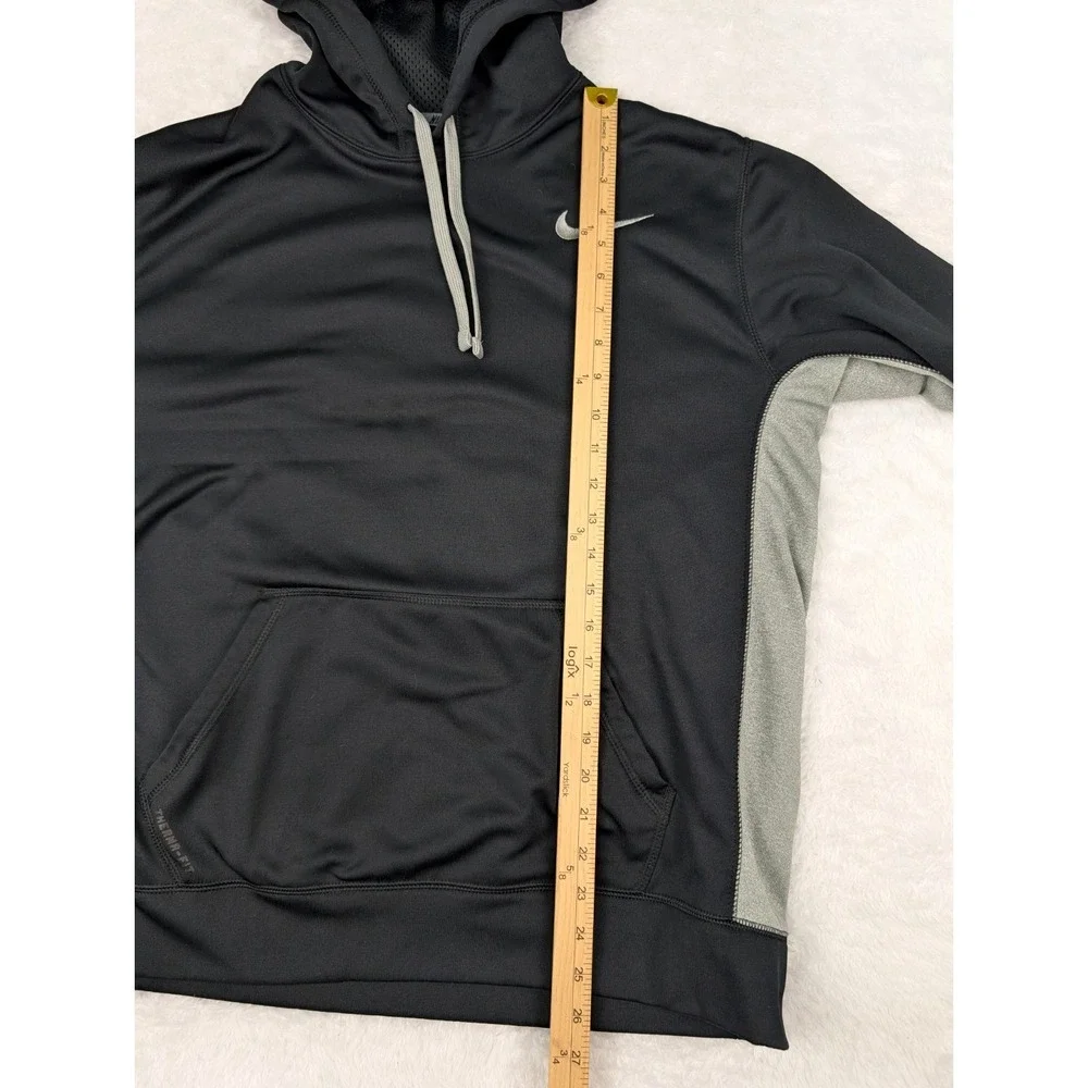 Nike Therma-Fit Hoodie Men's L Black Gray Pullover Training Sweatshirt‎