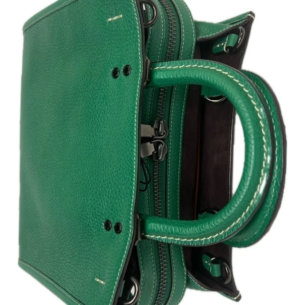 Coach Green Grass 25 Rare Glovetanned Leather Rogue Bag