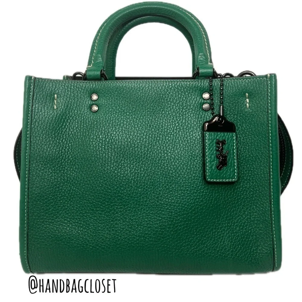 Coach Green Grass 25 Rare Glovetanned Leather Rogue Bag