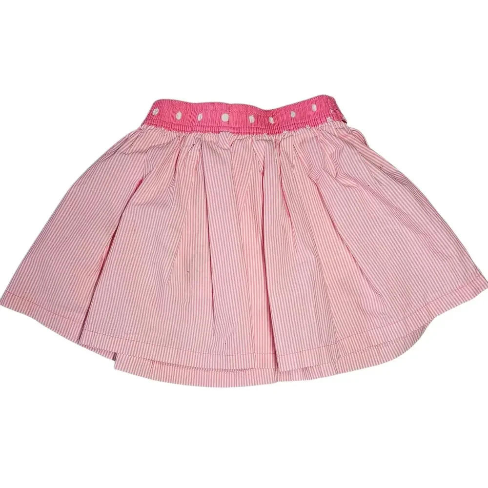 OshKosh B'Gosh Pleated Pull-On Pink White Striped Skort w/ Polka Dot Size 5