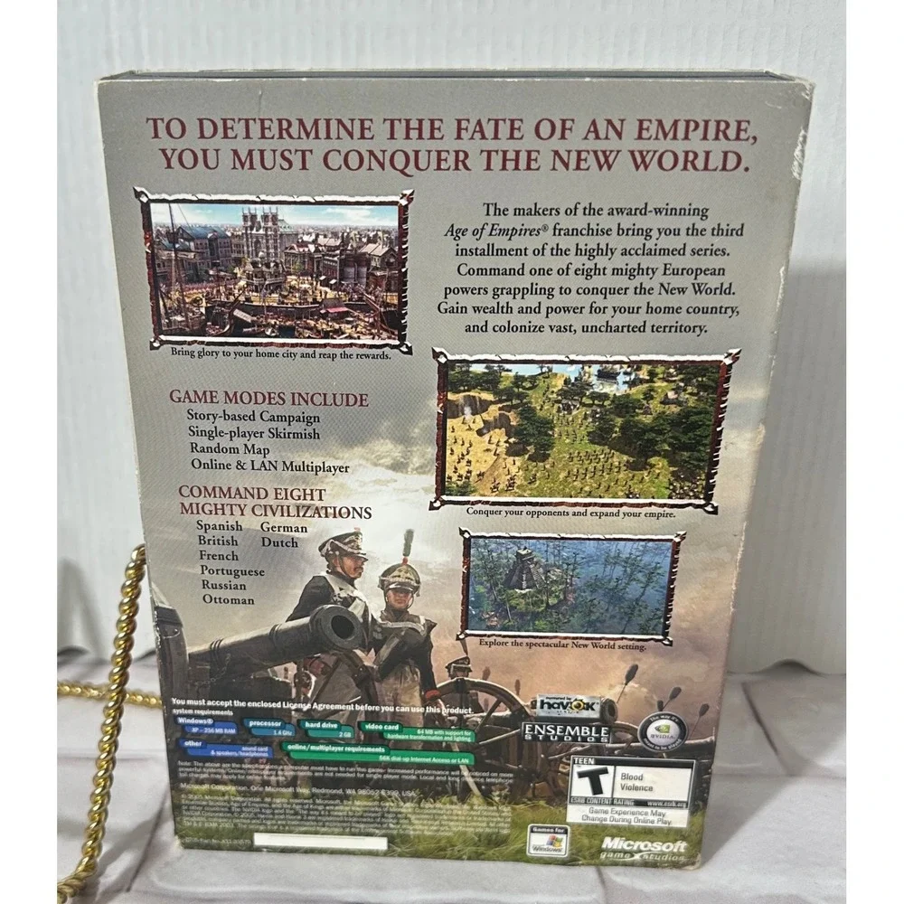 Age of Empires III PC 2005 Big Box Complete 3-Disc Set Manual Microsoft‎ RTS