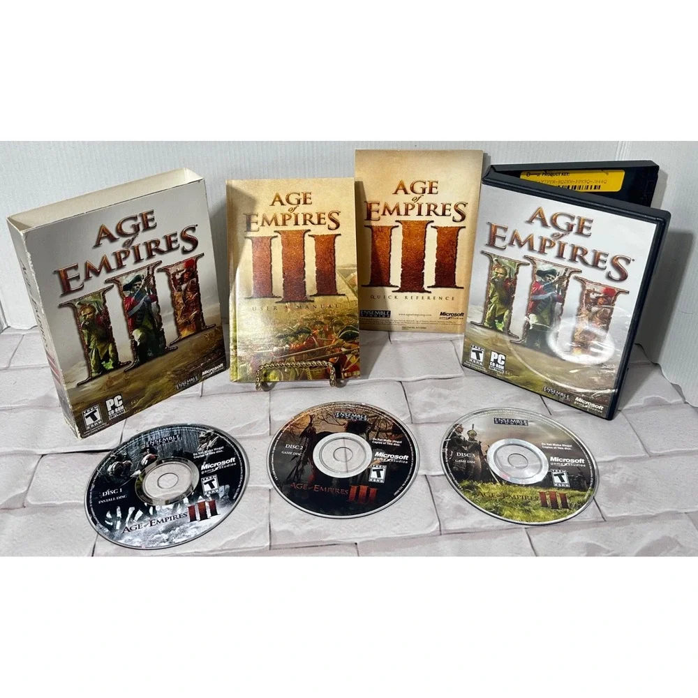 Age of Empires III PC 2005 Big Box Complete 3-Disc Set Manual Microsoft‎ RTS