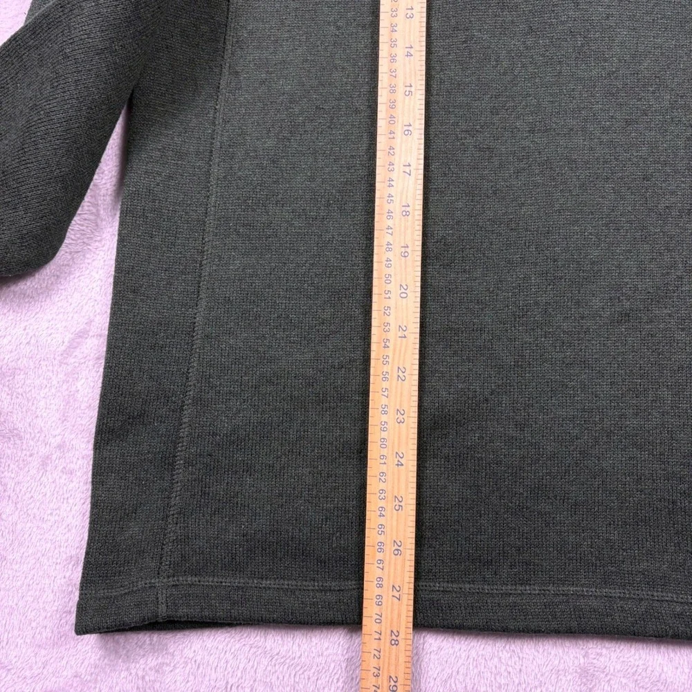 Eddie Bauer XL Quarter Zip Sweater Fleece Green Pullover Nylon‎ Panels