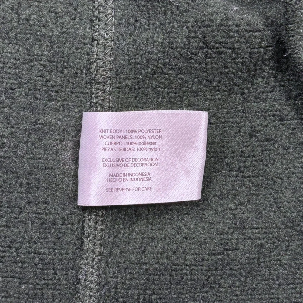 Eddie Bauer XL Quarter Zip Sweater Fleece Green Pullover Nylon‎ Panels