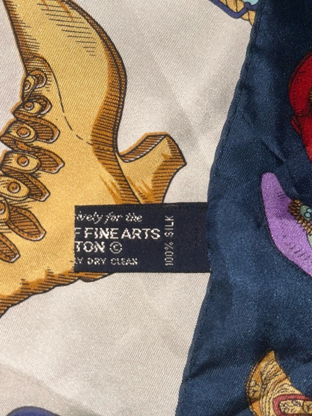 Vintage Museum of Fine Arts Boston Women's Silk Scarf Multicolor