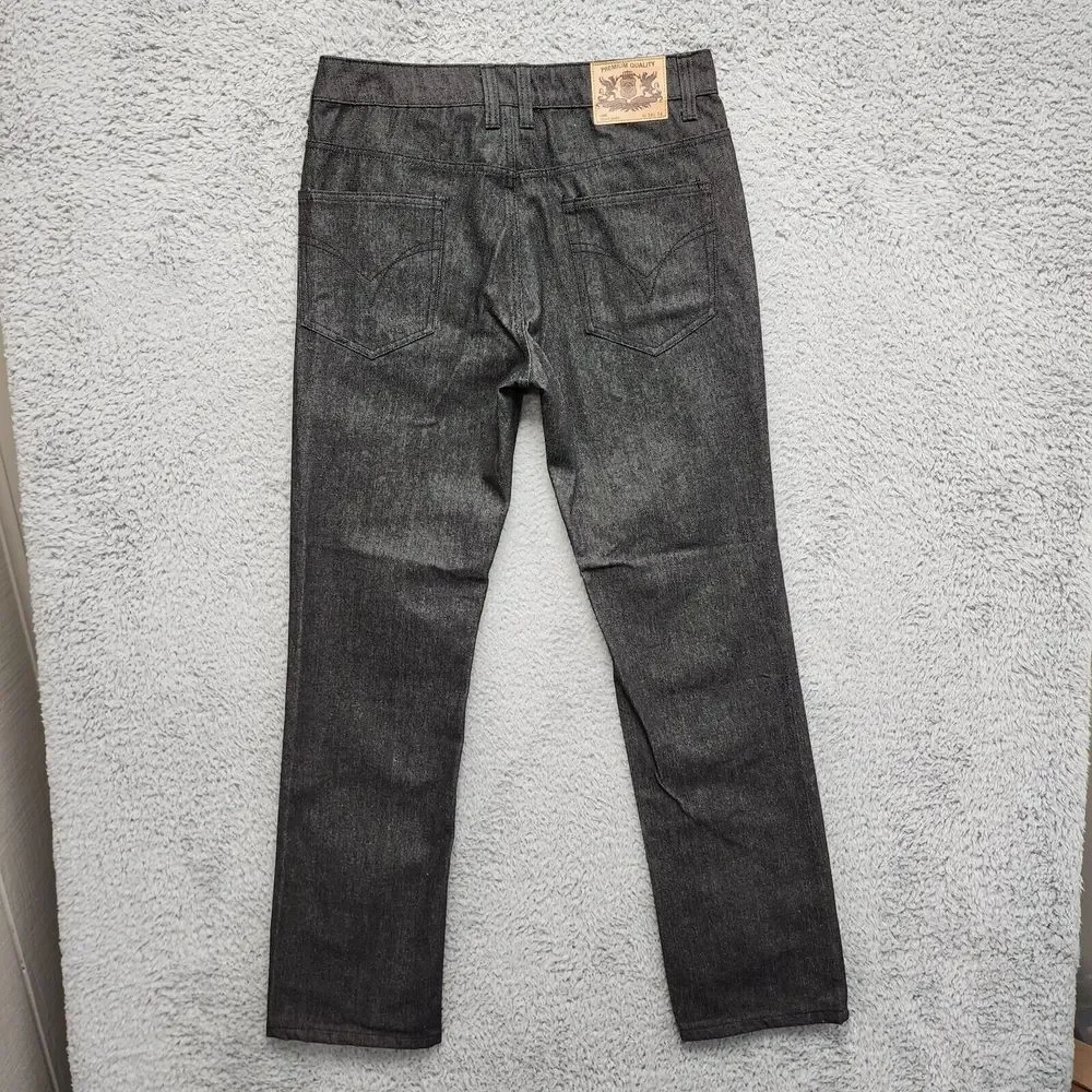 Noiz Jeans Men 34x34 (Fits as 30x33) Black Straight Leg 5 Pocket Denim Pants‎