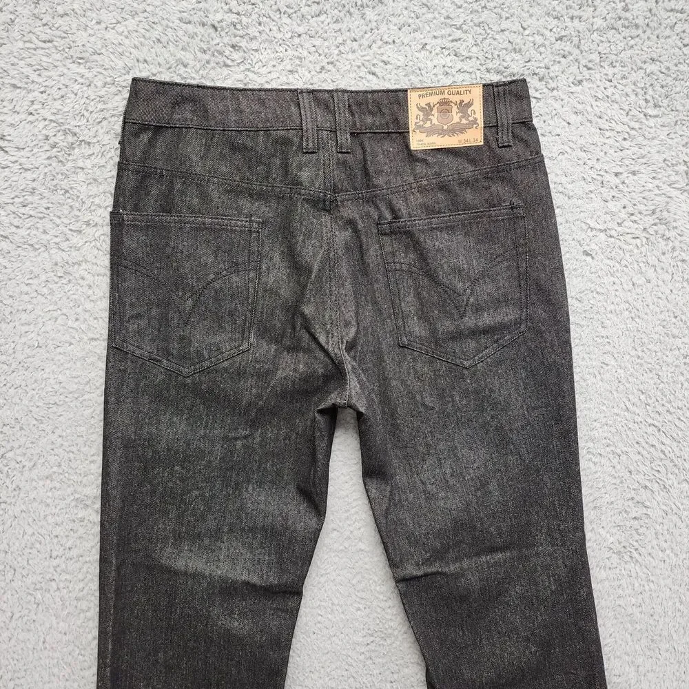 Noiz Jeans Men 34x34 (Fits as 30x33) Black Straight Leg 5 Pocket Denim Pants‎