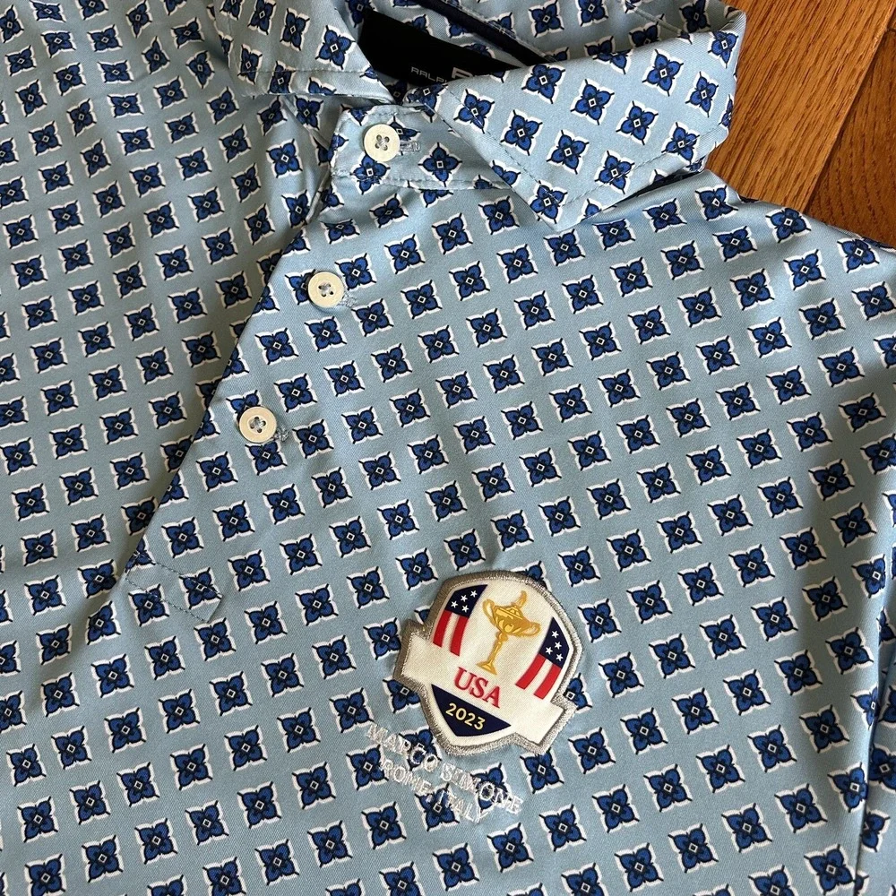 RLX Ralph Lauren USA 2023‎ Marco Simone Rome Italy Golf Polo Mens Medium AOP