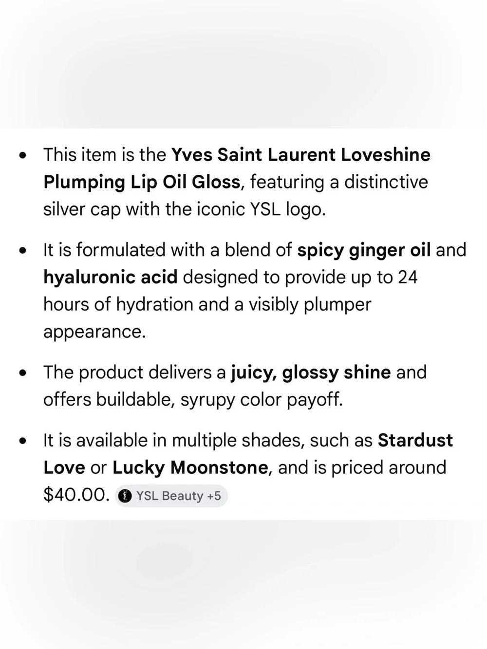 YSL Loveshine Plumping Lip Oil