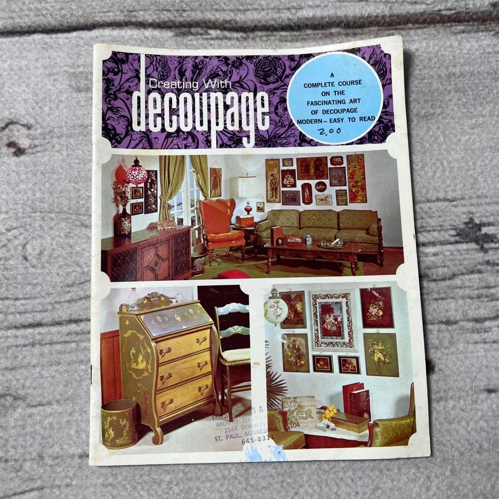 Vintage Craft Book‎ -Creating With Decoupage 1967 Guide