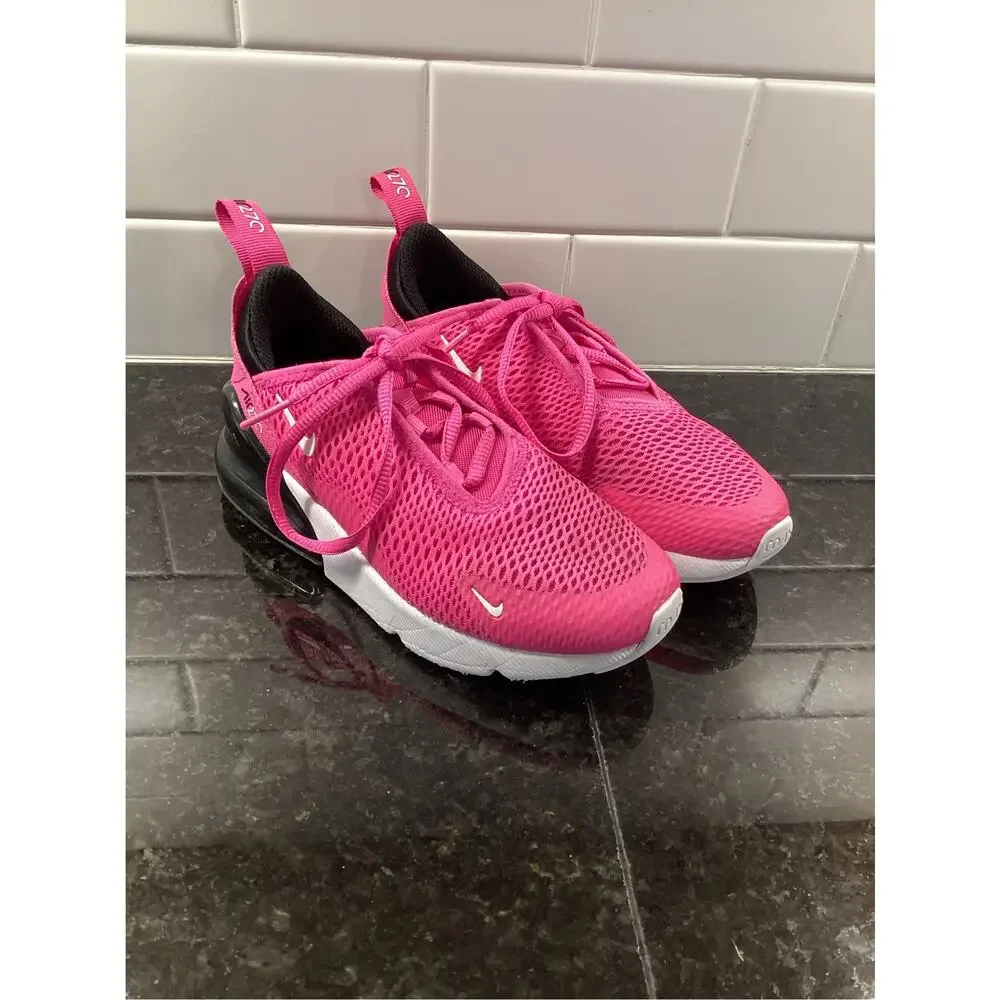 Nike Air Max 270 Little Kids Athletic Sneakers Running Laser Fuchsia Size 13C