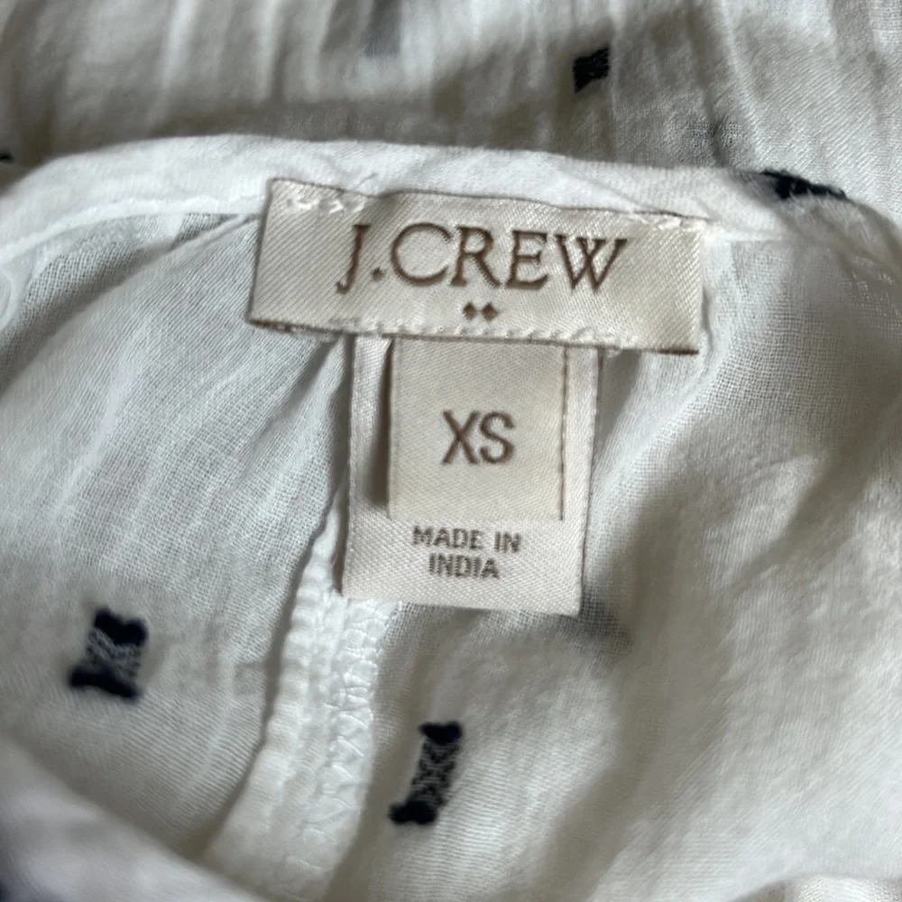 J.Crew White/Blue Women’s Top‎ Blouse Sz XS