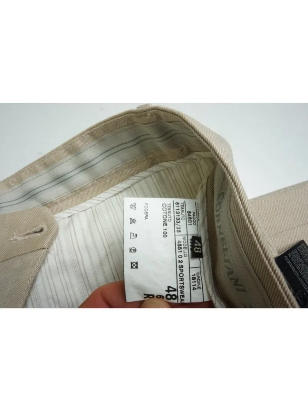 Corneliani approximate measurements