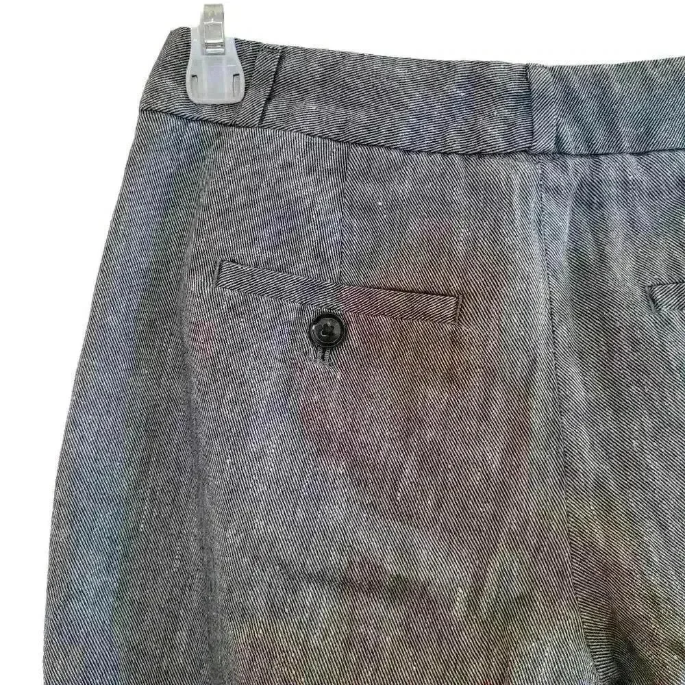 Banana Republic Avery Fit Women's Blue/White Twill Linen/Cotton/Spandex Pants
