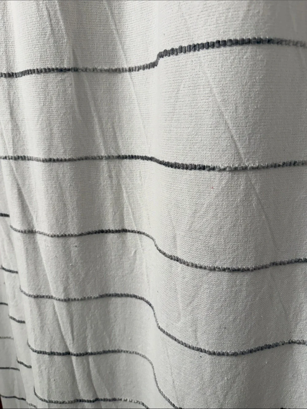 Striped White and Black Shower Curtain