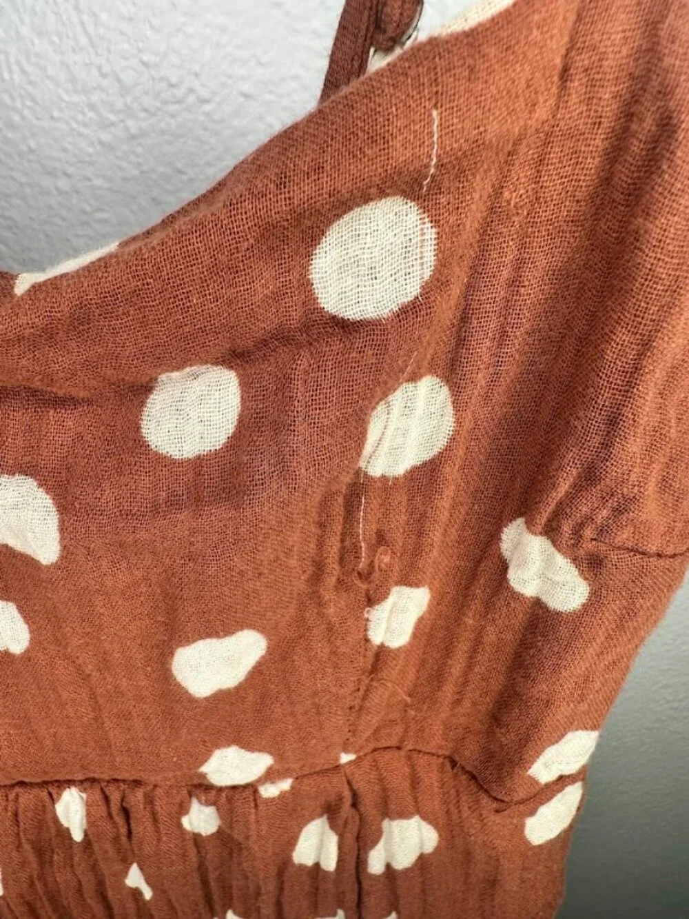 Abercrombie & Fitch 100% Cotton Polka Dot Spaghetti Strap Maxi Dress XSP