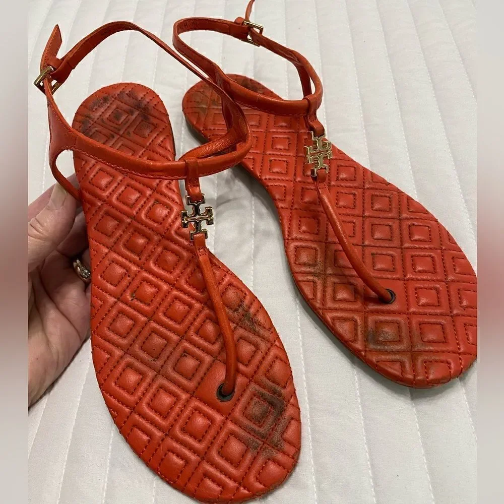 Tory Burch Marion Quilted Sandals Women Size 7