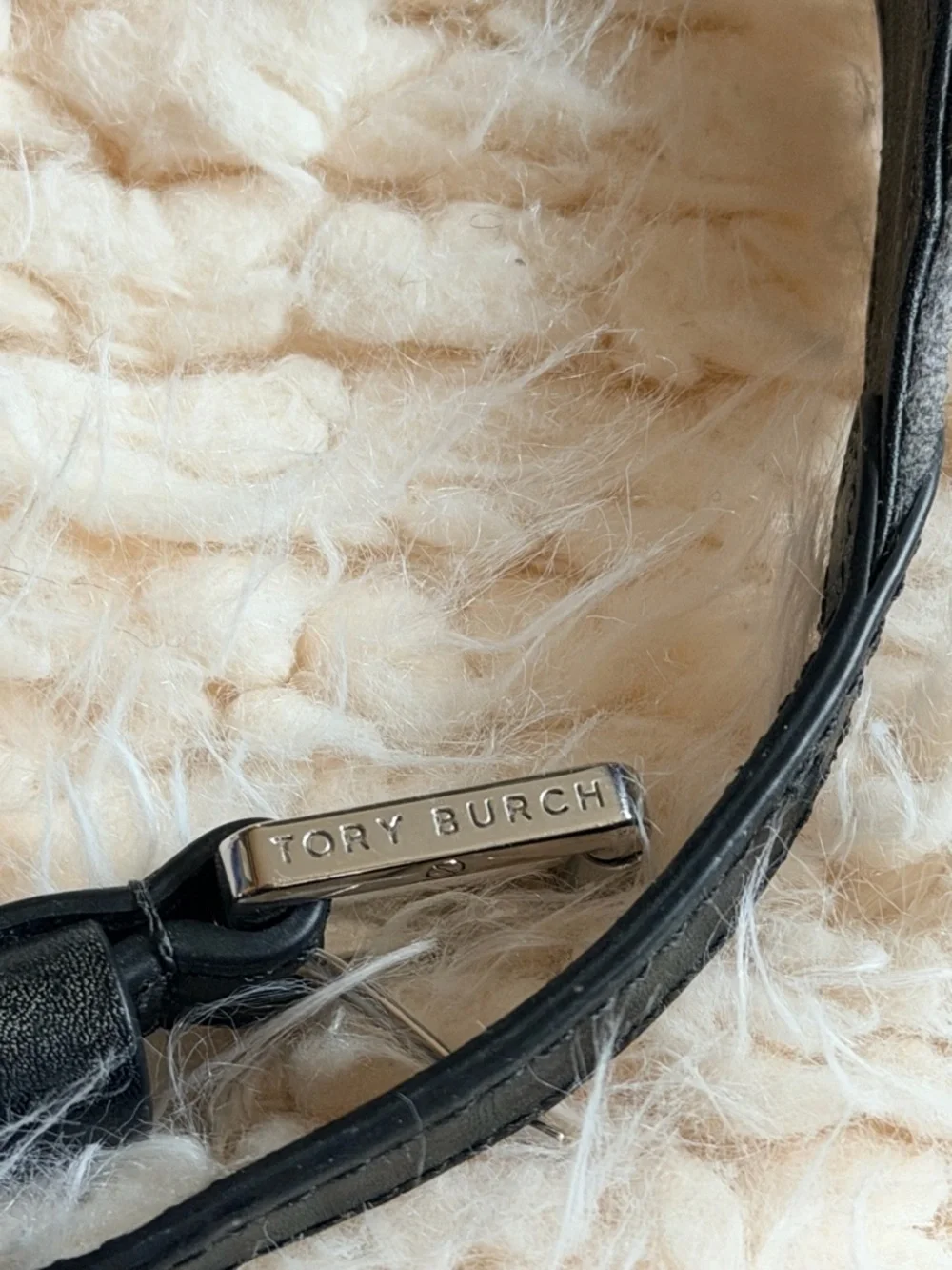 Tory Burch Gray Wool & Leather Bow Tie Dog Collar Size Large Wedding Luxury