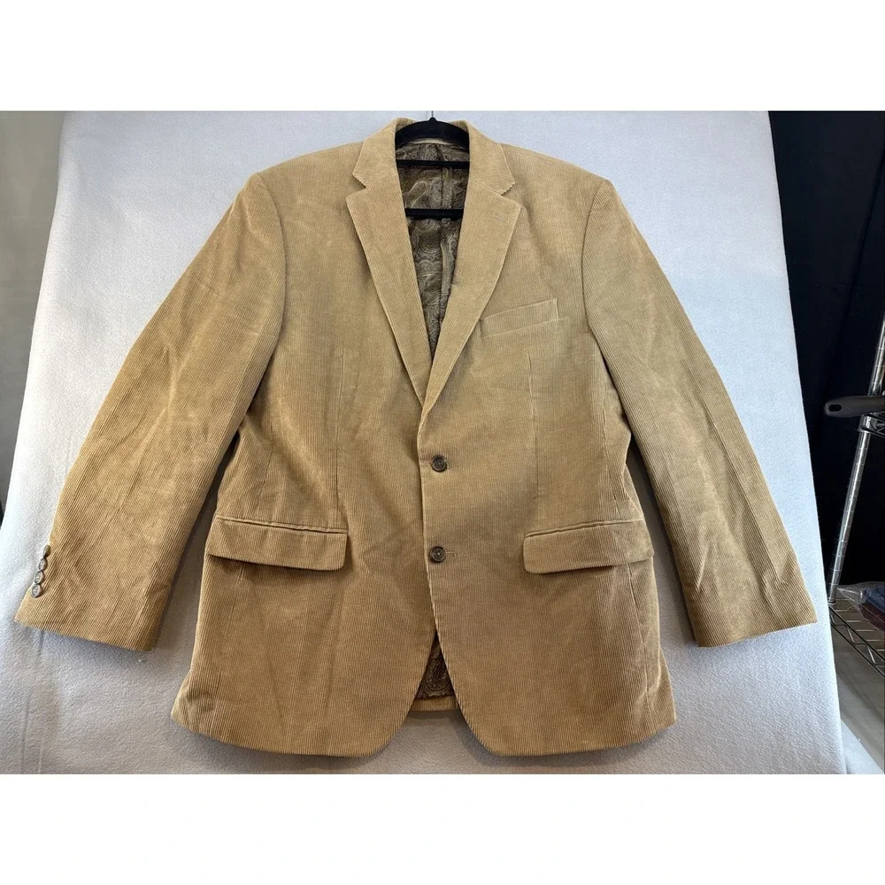 Vintage Chaps Corduroy Blazer 44R, 100% Cotton, Brown, 2 button, Sport's Coat