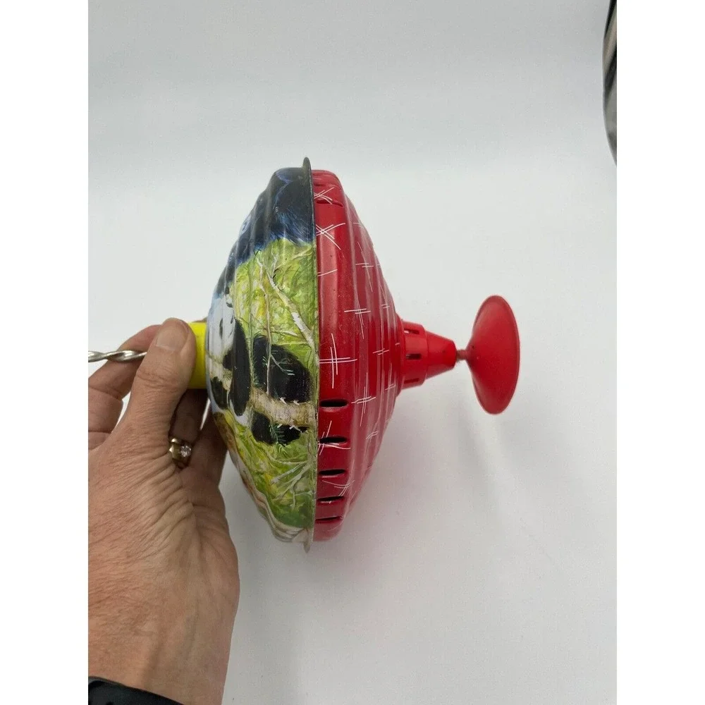 Vintage Animal Tin Metal Standing Spinning Top Toy  Retro Decor Collectible‎