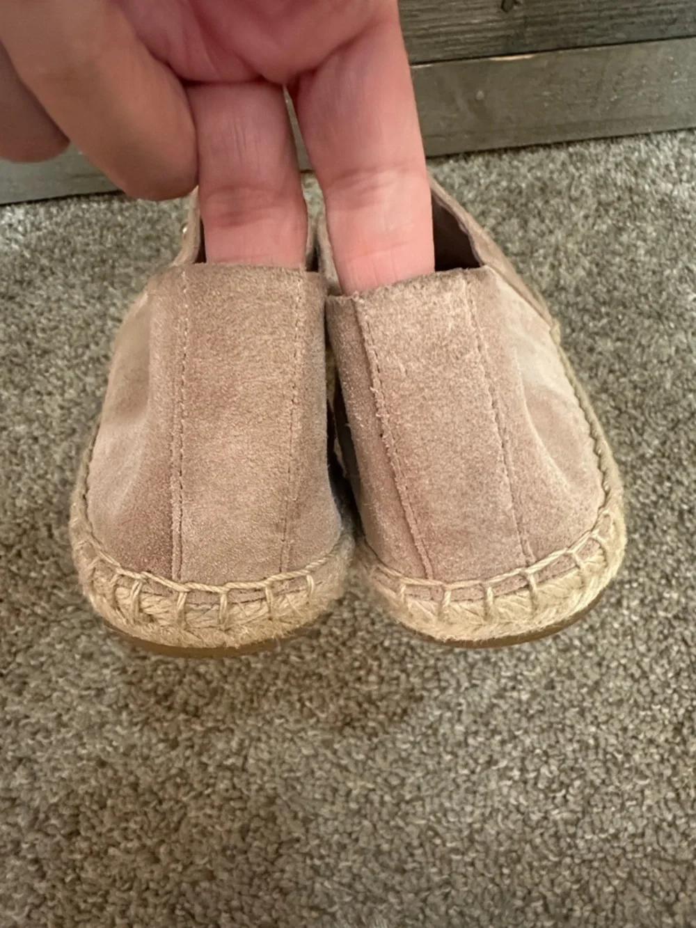 Tory Burch Pearl Logo Espadrilles Pink Suede Cap Toe Flats New Size 11