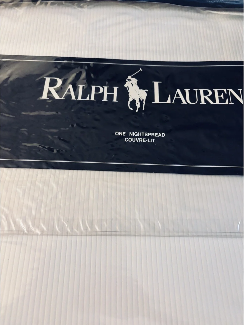 NEW Rare Ralph Lauren Shelby Faille King Scalloped Cotton Nightspread White