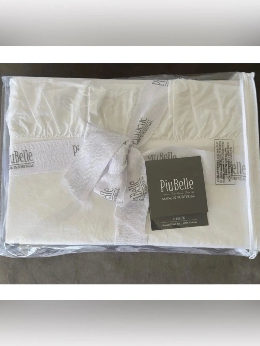 Piubelle Piu Belle Queen Sheet 4pc Set Ruffled Shabby Chic Luxury Bedding New