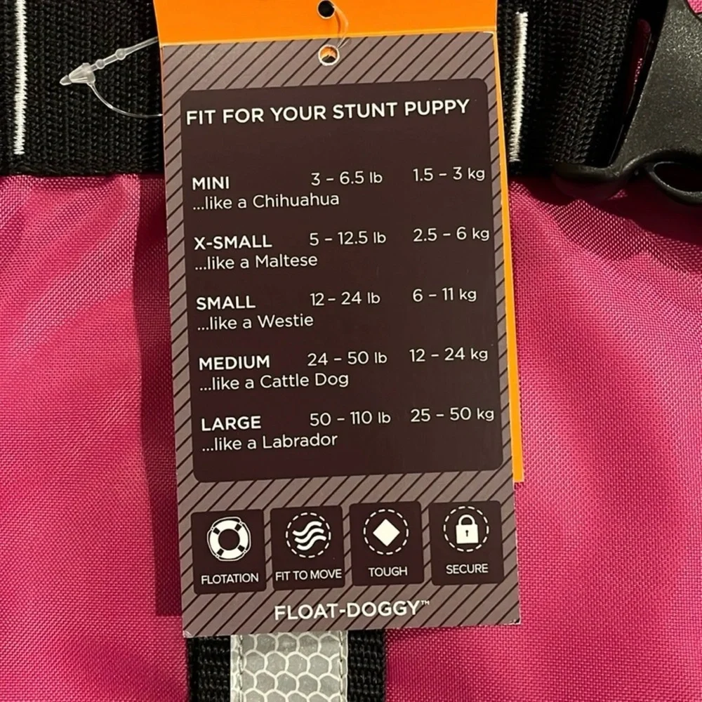NWT Stunt Puppy Pink Life Jacket, L
